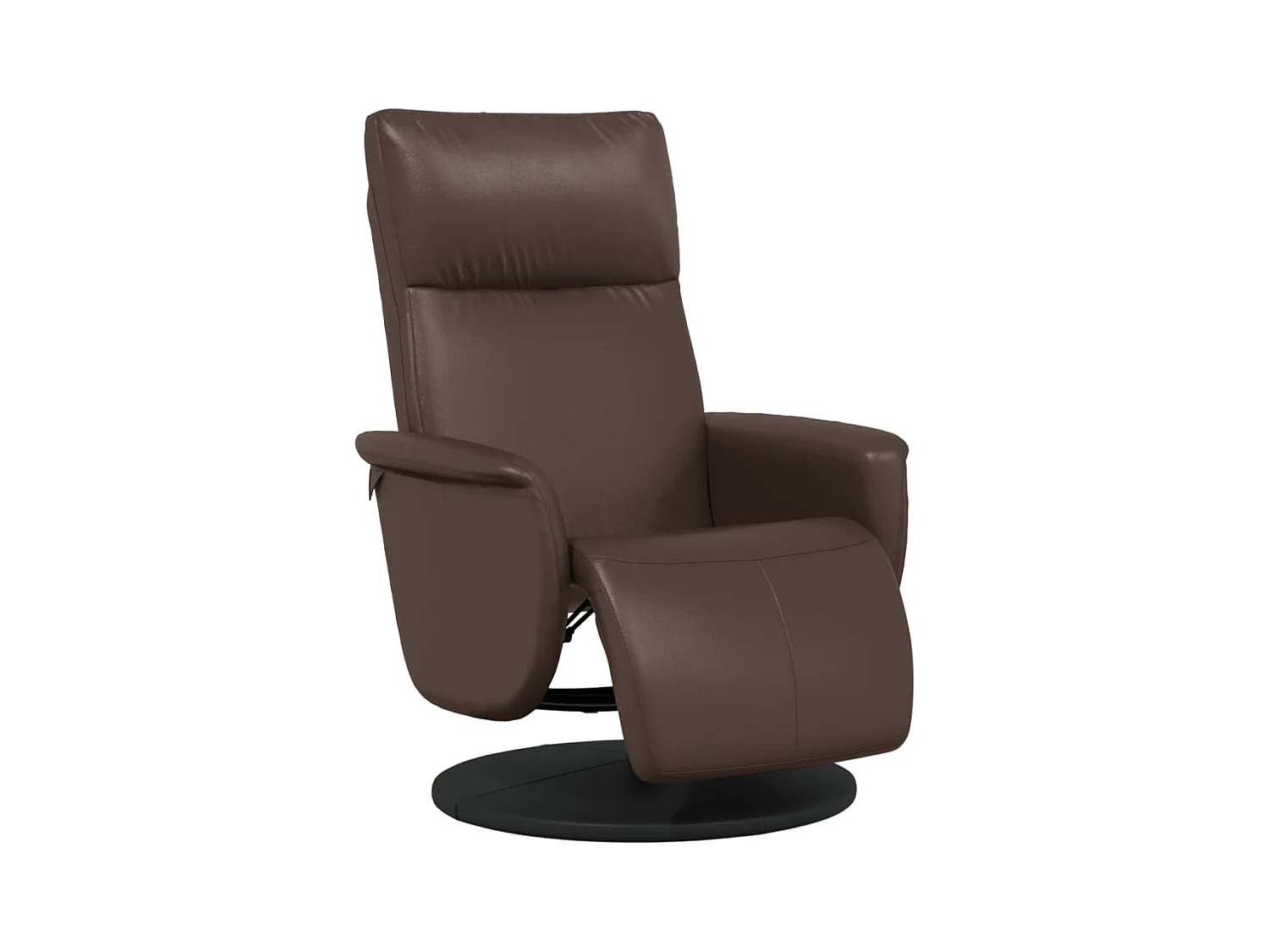 Fauteuil inclinable avec repose-pieds marron similicuir REO52537