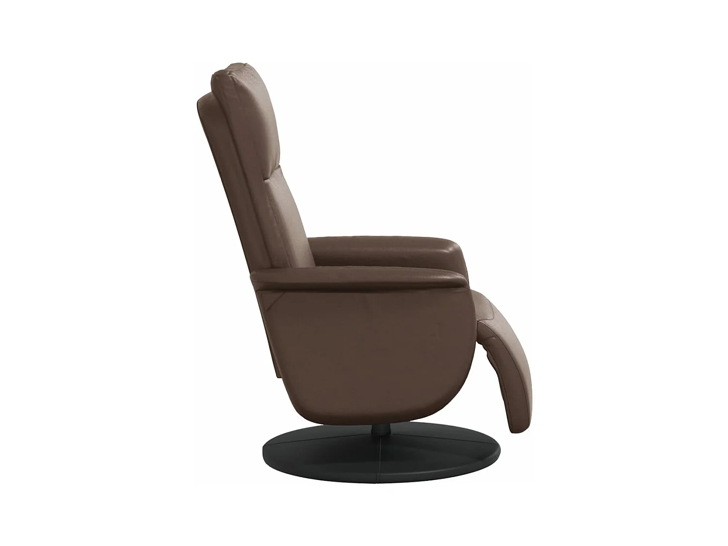 Fauteuil inclinable avec repose-pieds marron similicuir REO52537