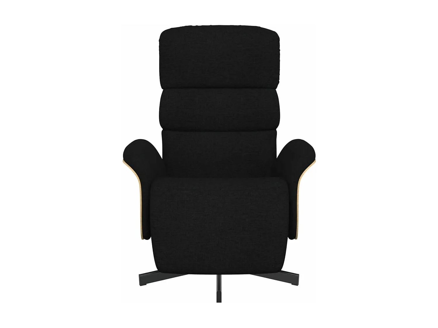 Sillón reclinable con reposapiés tela negra YOE34563