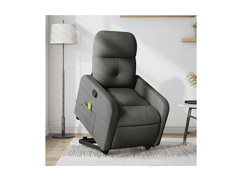 Fauteuil de massage inclinable Gris foncé Tissu REO74319