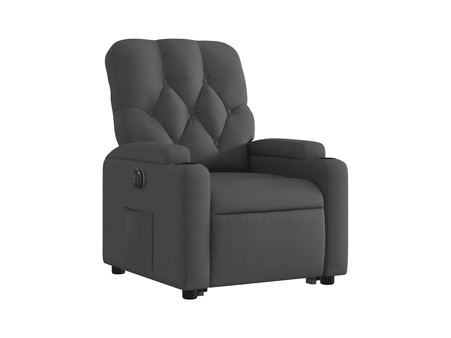 Fauteuil inclinable électrique gris foncé tissu REO36410