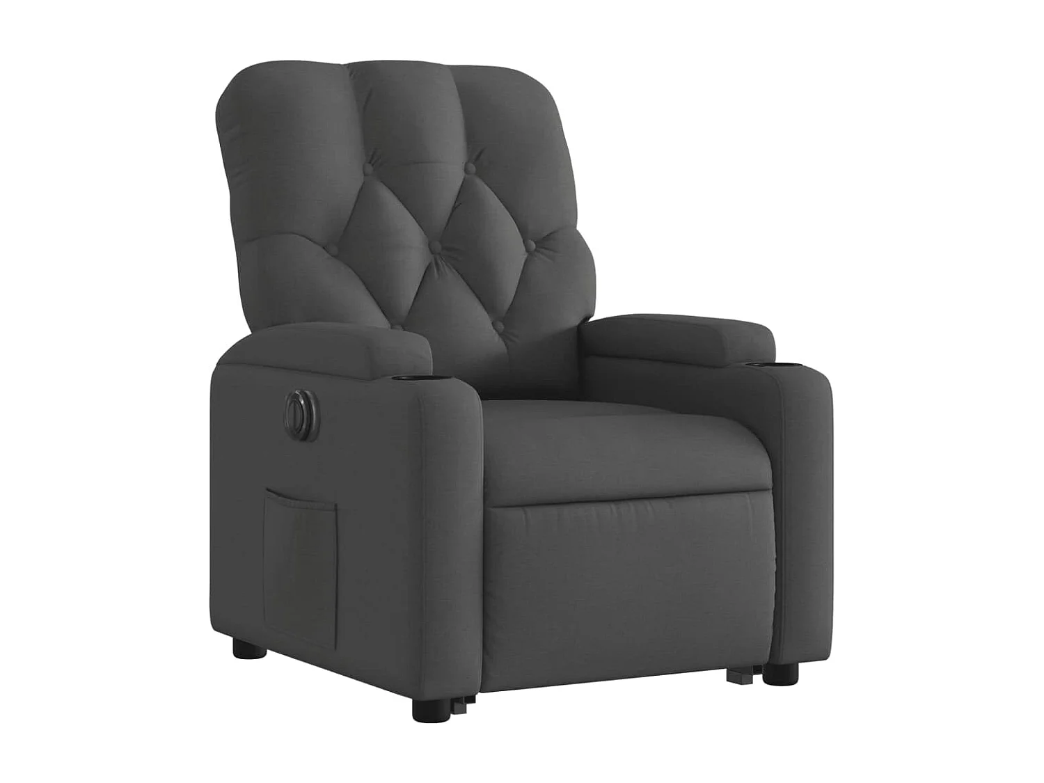 Fauteuil inclinable électrique gris foncé tissu REO36410