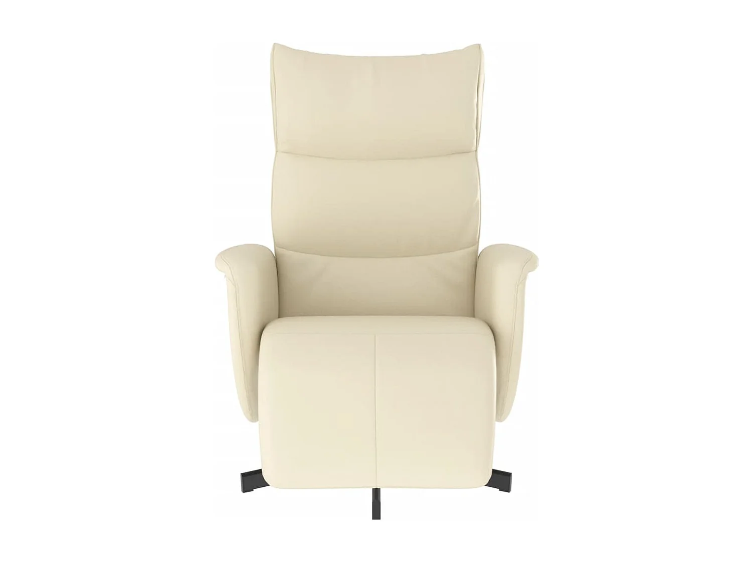 Fauteuil inclinable avec repose-pieds crème similicuir REO38255