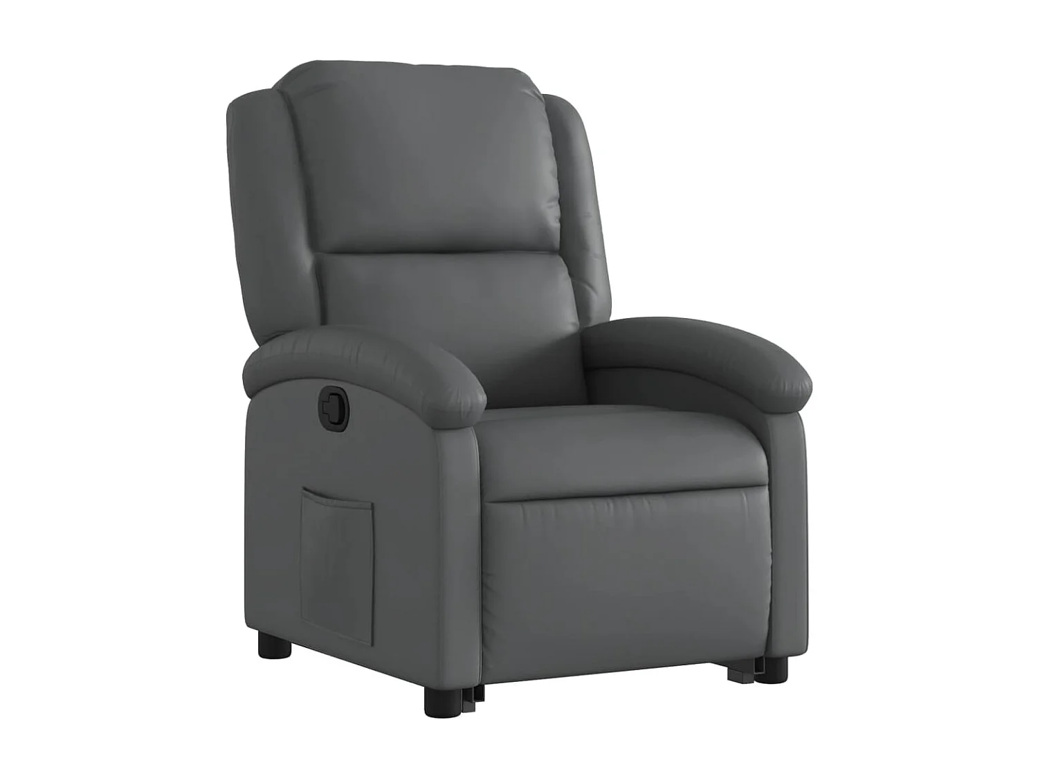 Sillón reclinable elevable cuero artificial gris YOE74869