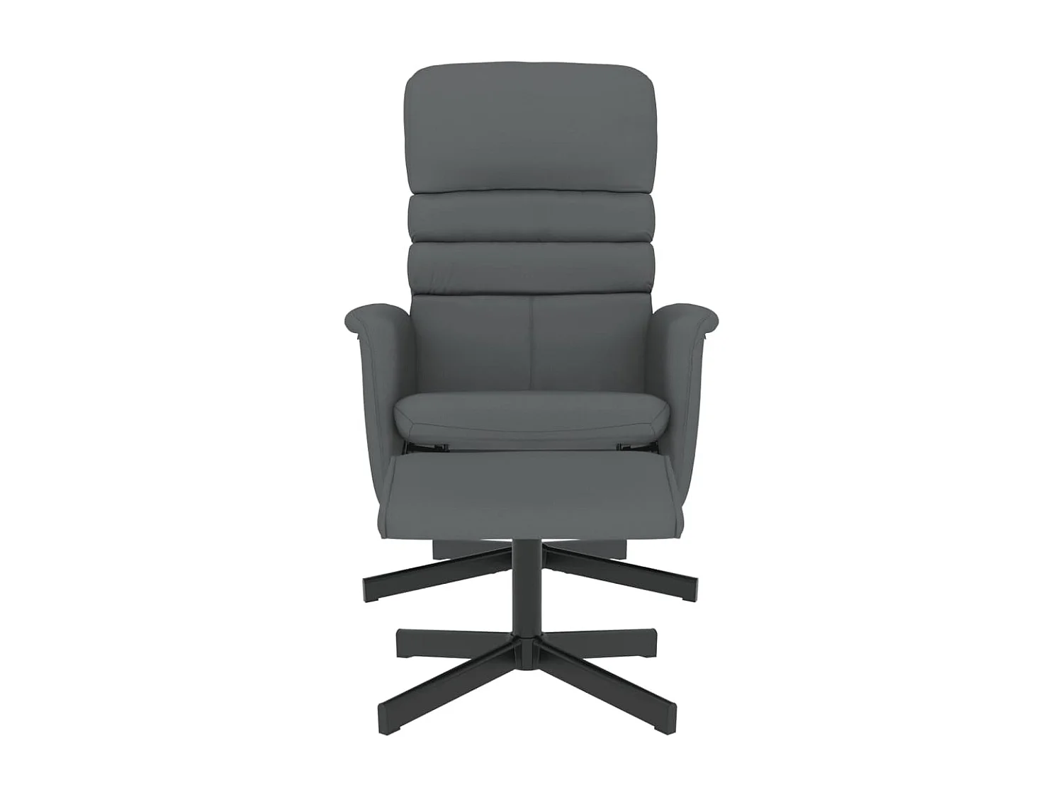 Fauteuil inclinable avec repose-pied gris similicuir REO97423