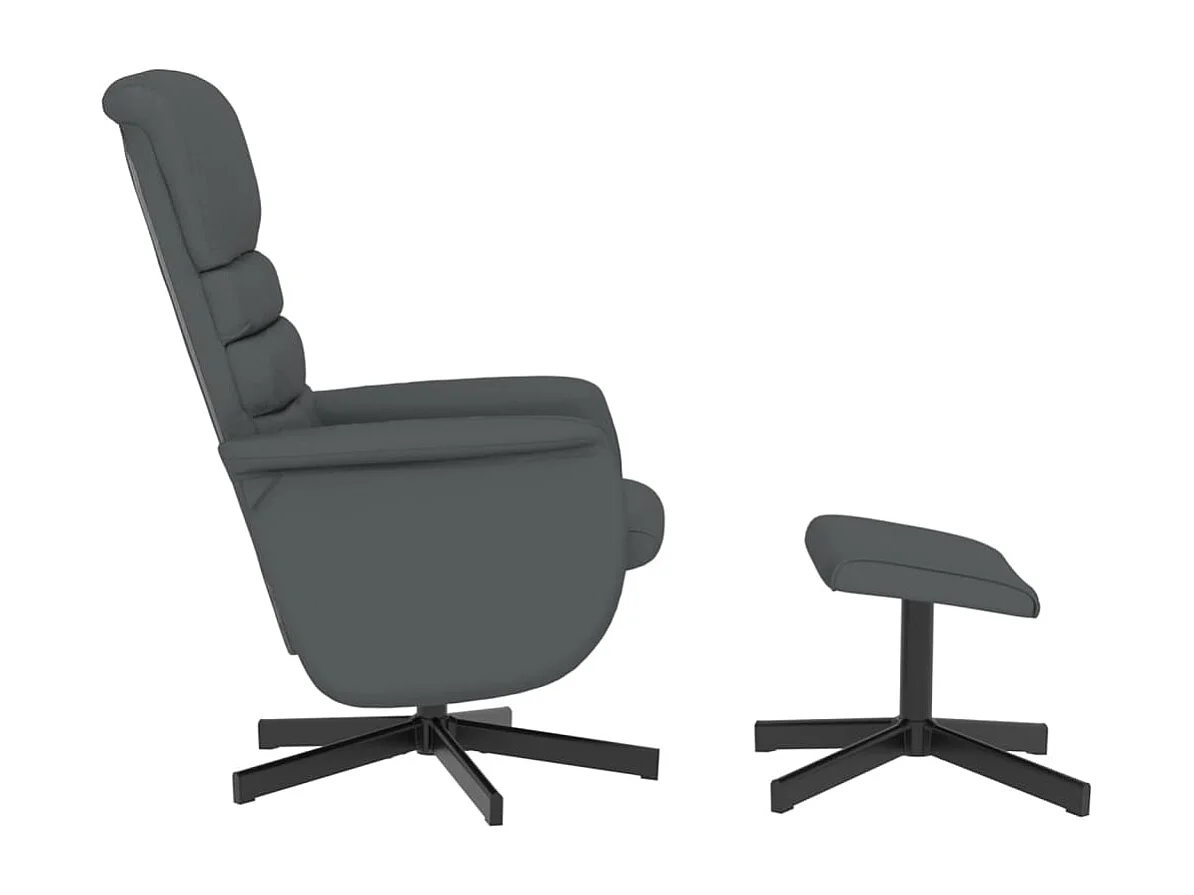 Fauteuil inclinable avec repose-pied gris similicuir REO97423