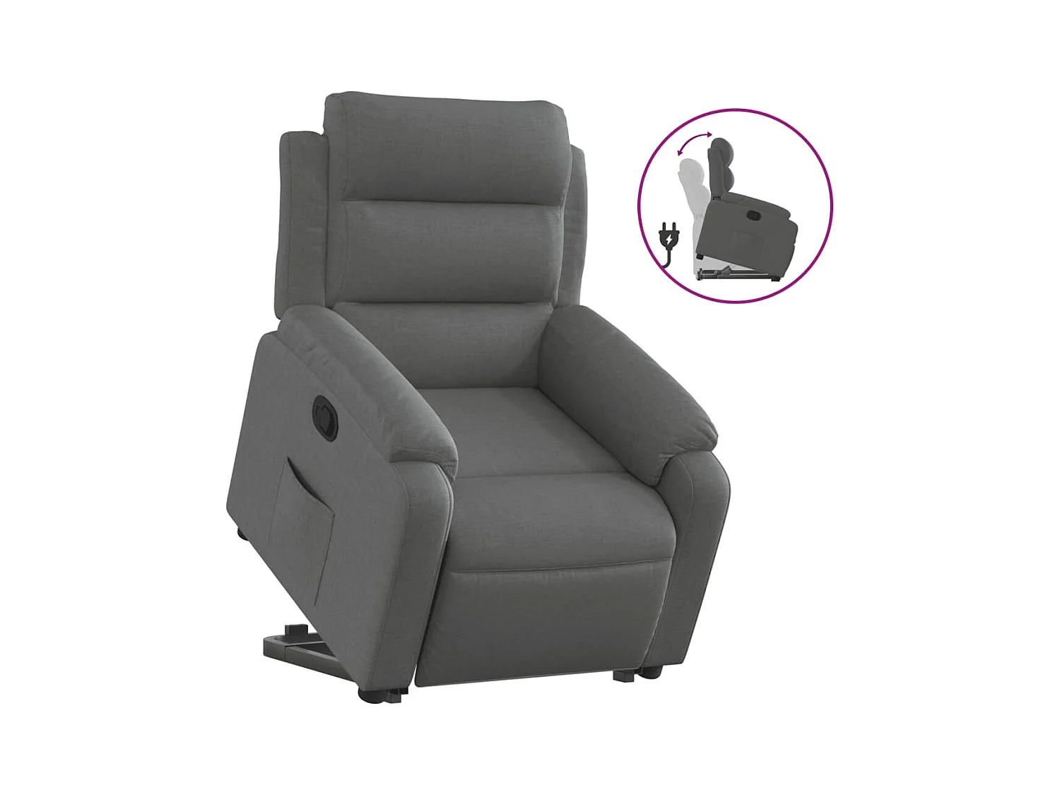 Relaxsessel | Fernsehsessel mit Aufstehhilfe Dunkelgrau Stoff -gkd390637