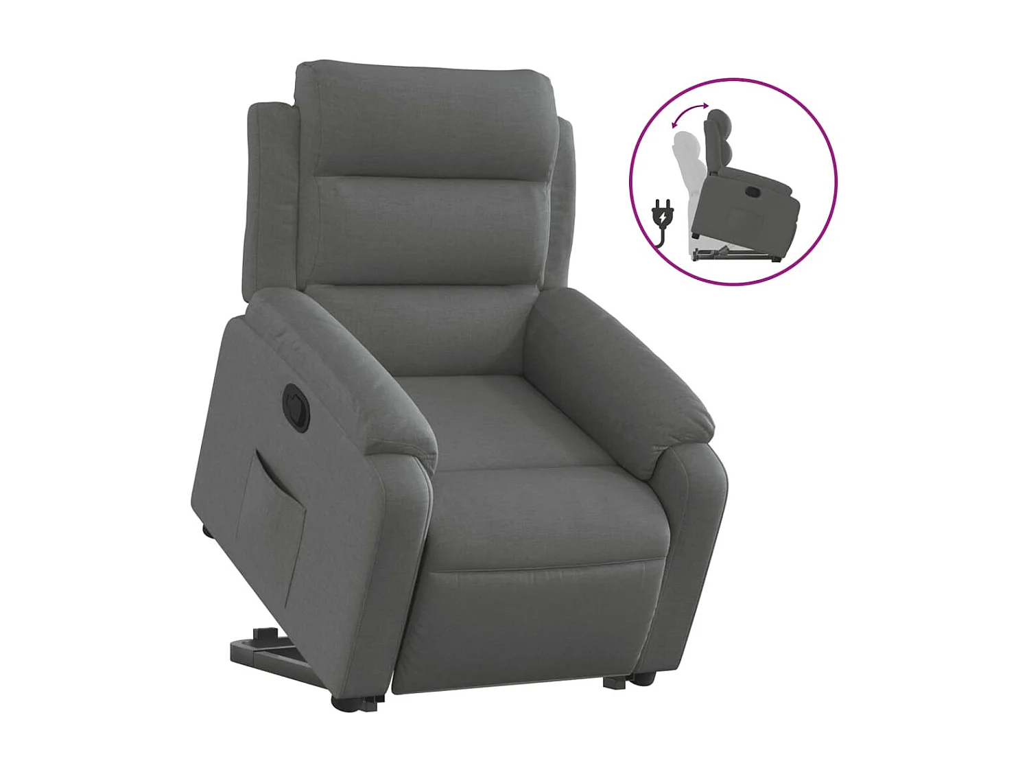 Fauteuil inclinable Gris foncé Tissu REO13994