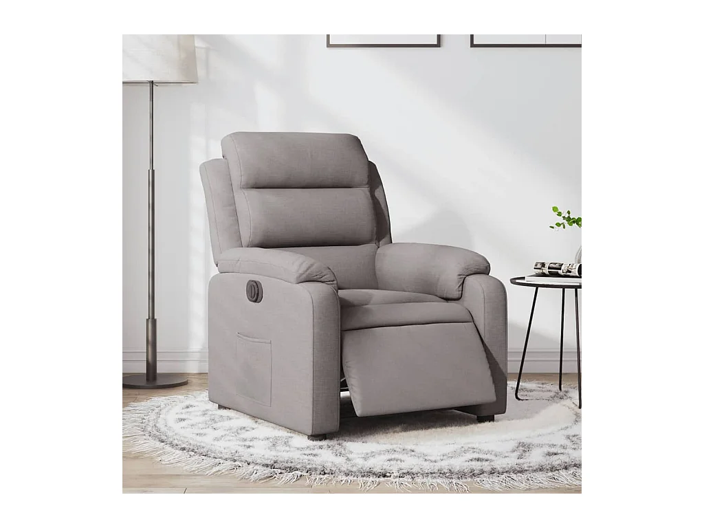 Fauteuil inclinable électrique Taupe Tissu REO28633