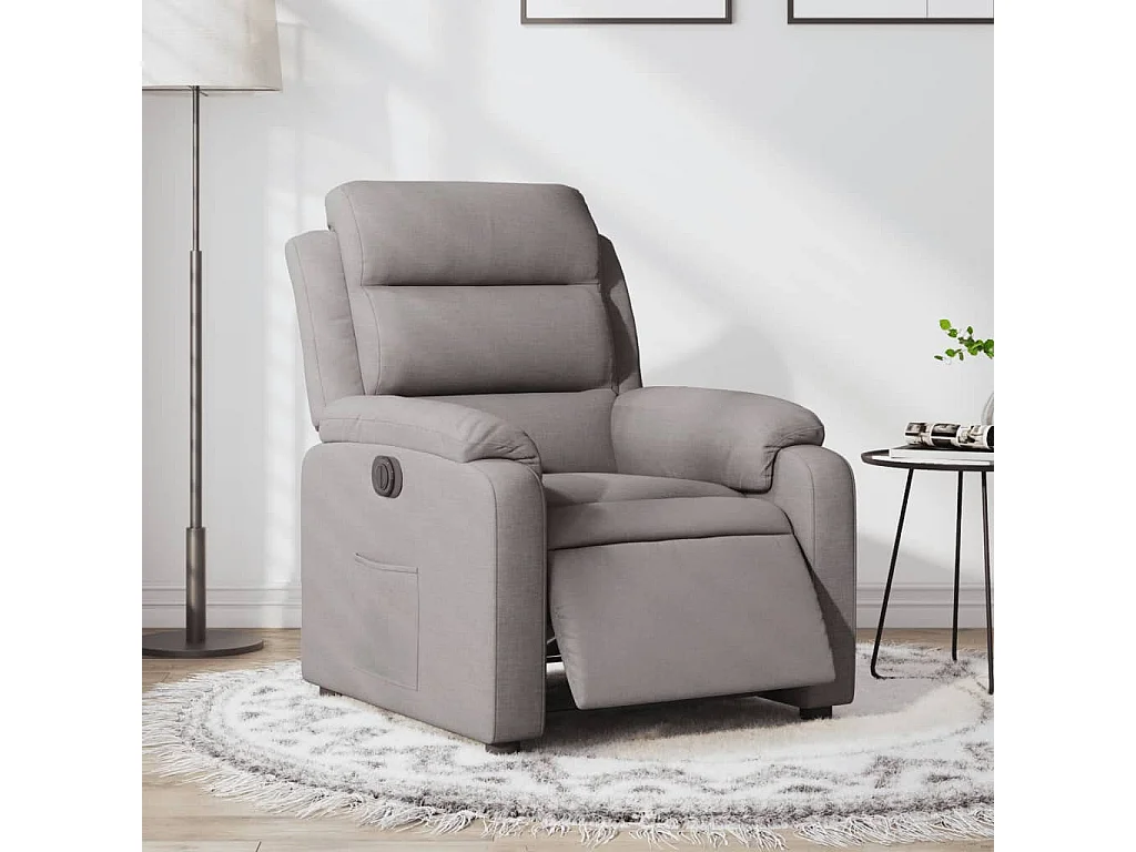 Sillón reclinable eléctrico tela gris taupé YOE29172