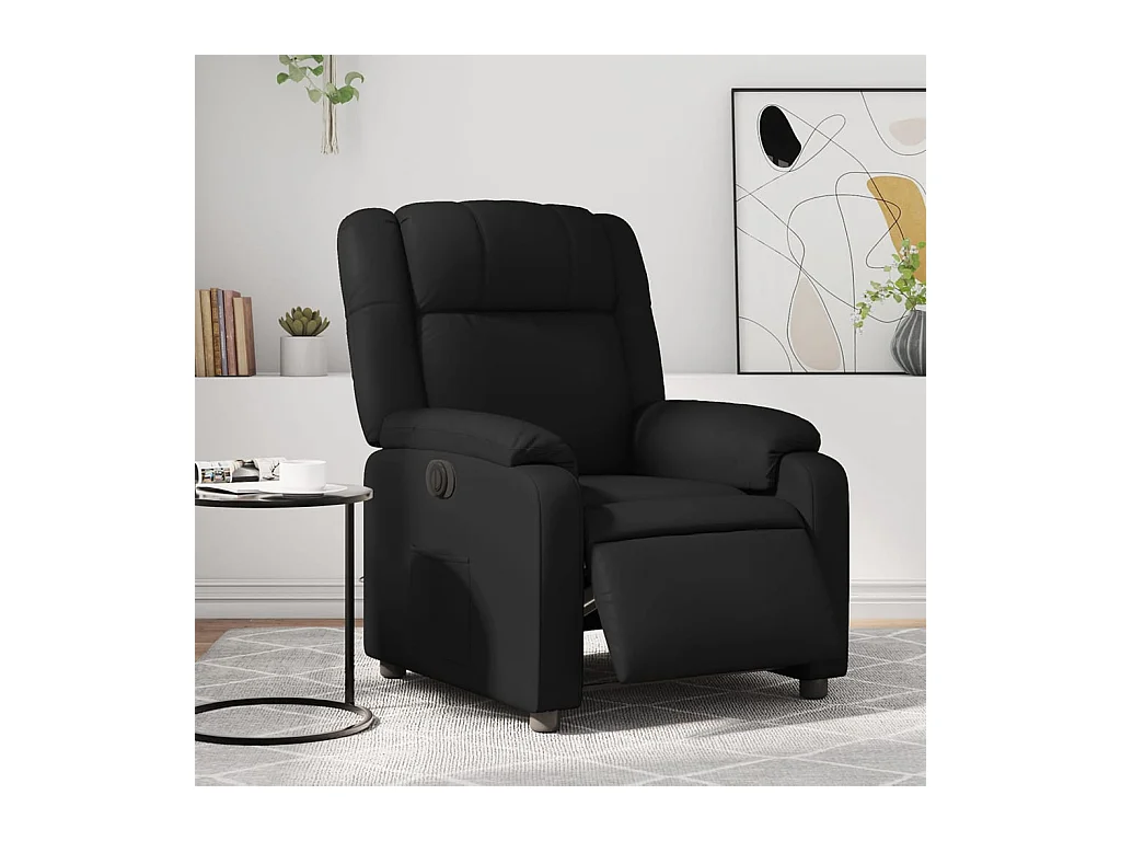 Fauteuil inclinable électrique Noir Similicuir REO54178