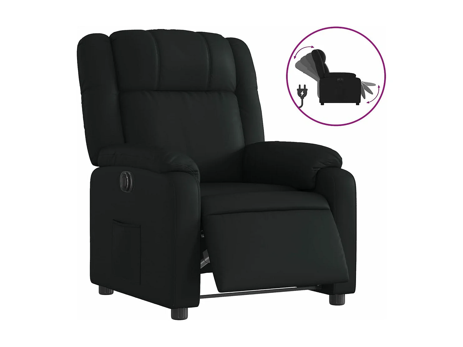 Fauteuil inclinable électrique Noir Similicuir REO54178