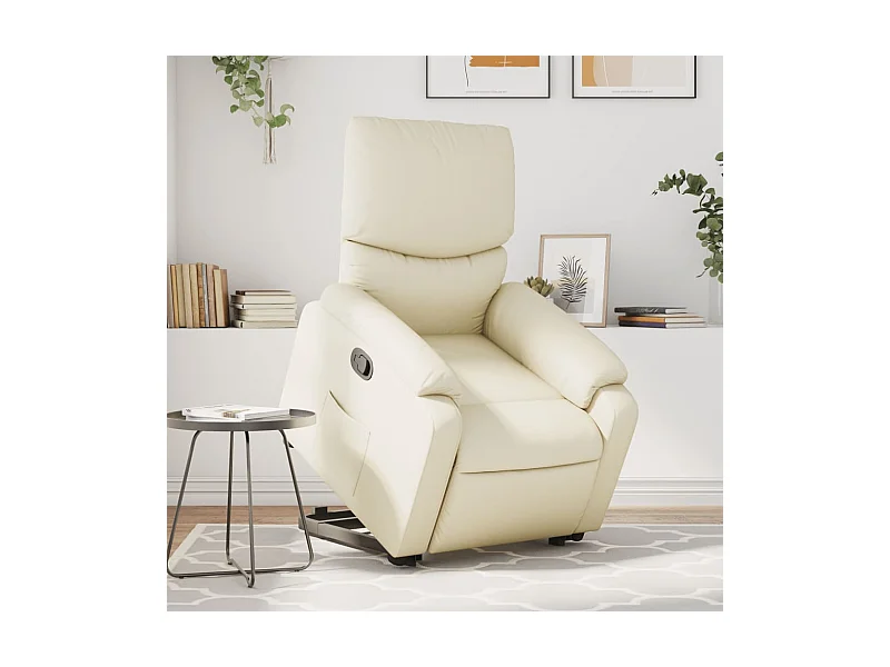 Relaxsessel | Fernsehsessel mit Aufstehhilfe Creme Kunstleder -gkd437187