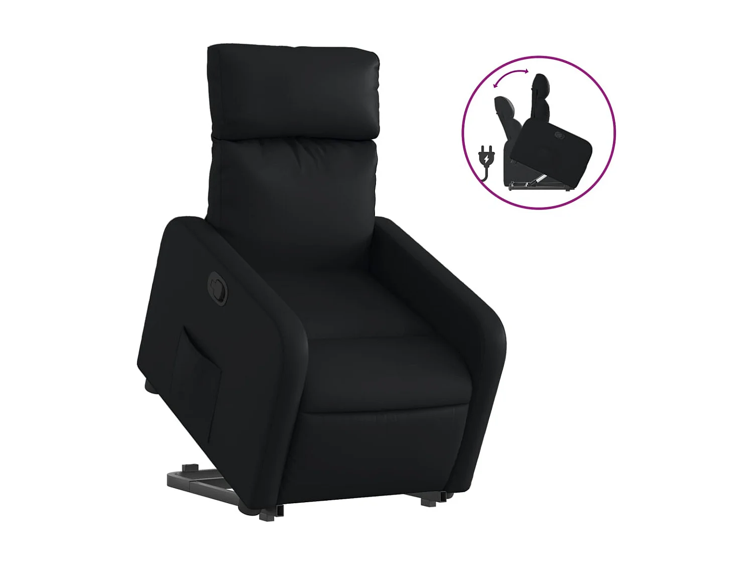 Fauteuil inclinable Noir Similicuir REO25006
