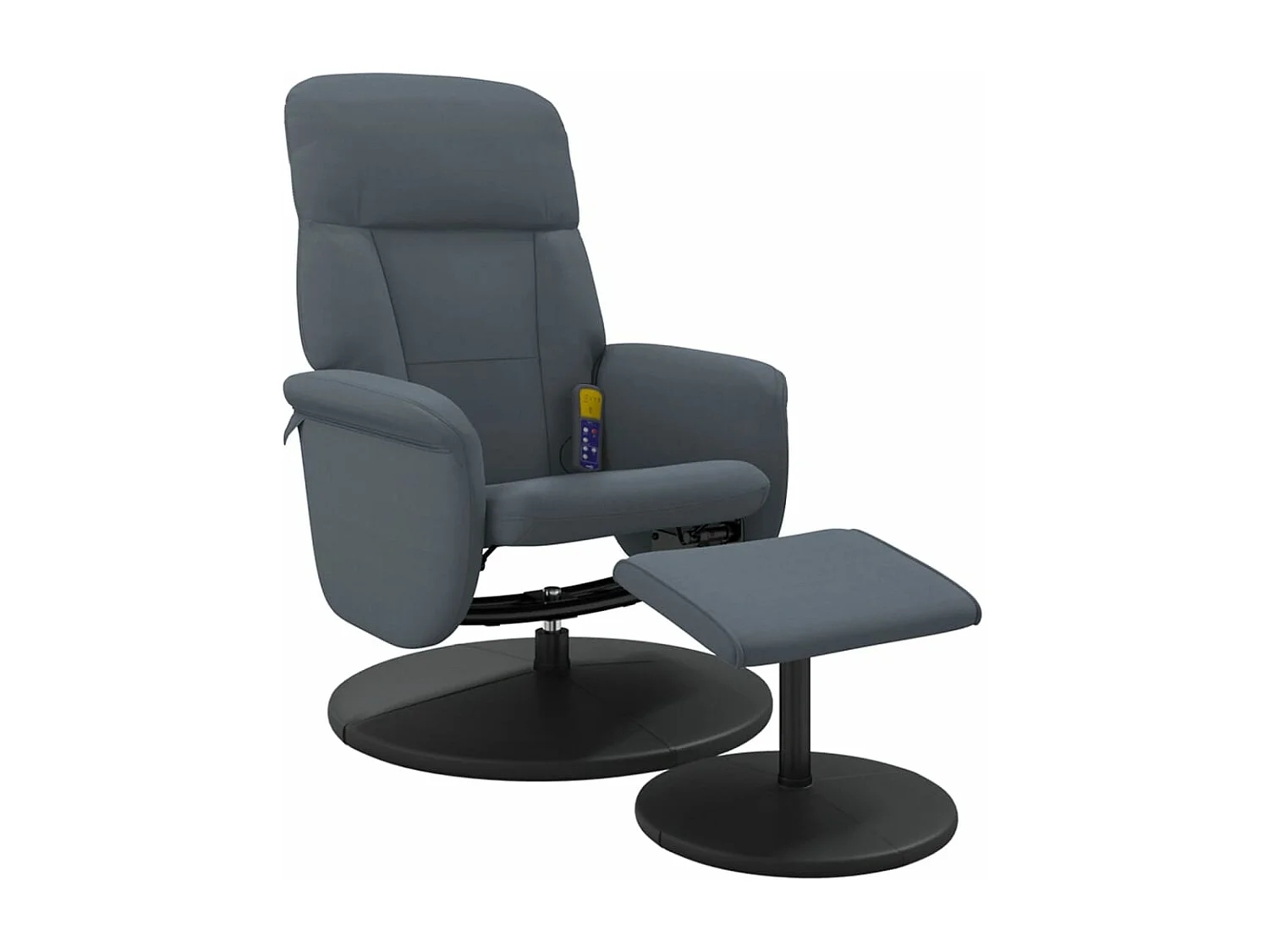 Fauteuil de massage inclinable repose-pied gris foncé velours REO41761