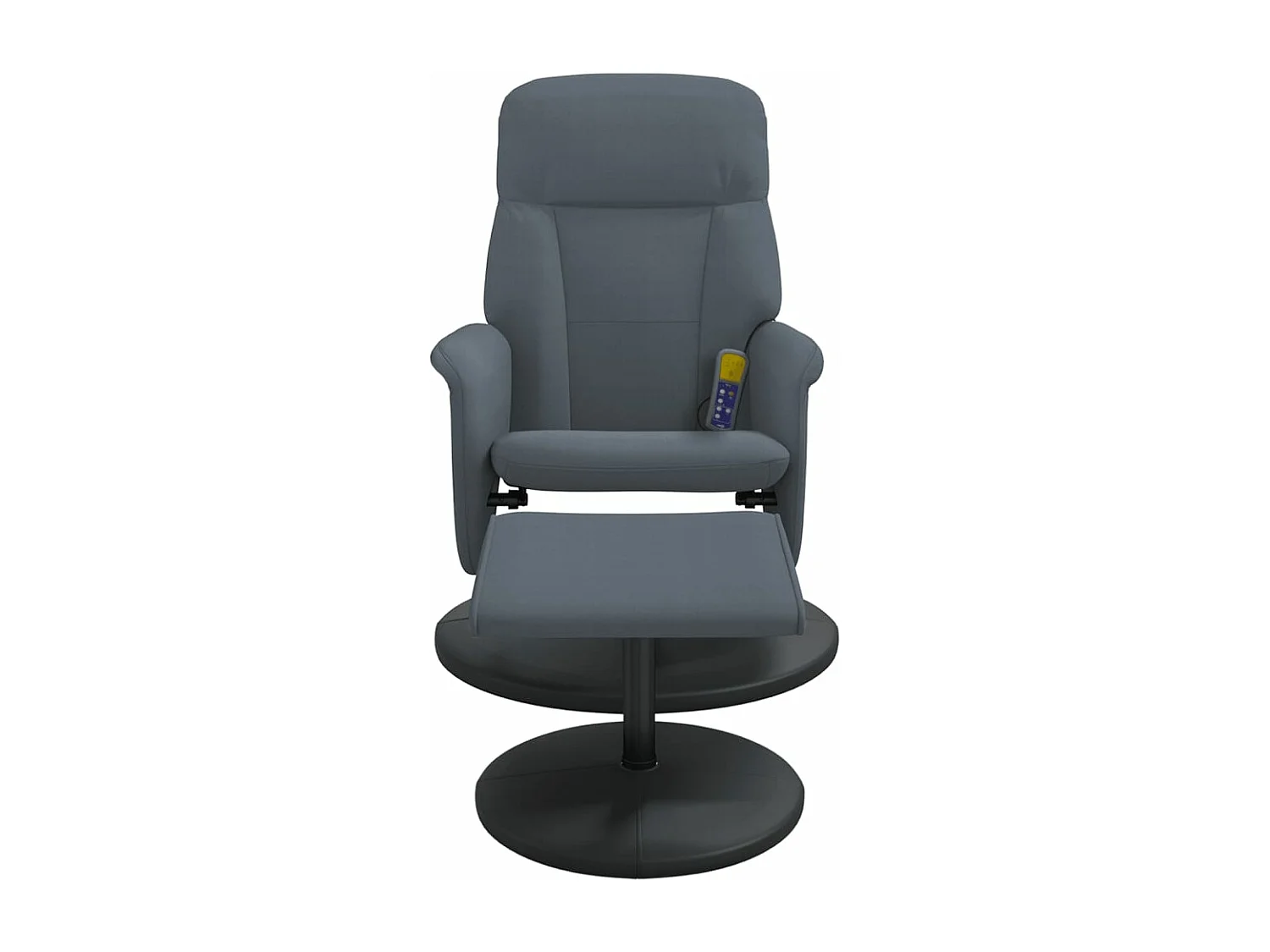 Fauteuil de massage inclinable repose-pied gris foncé velours REO41761