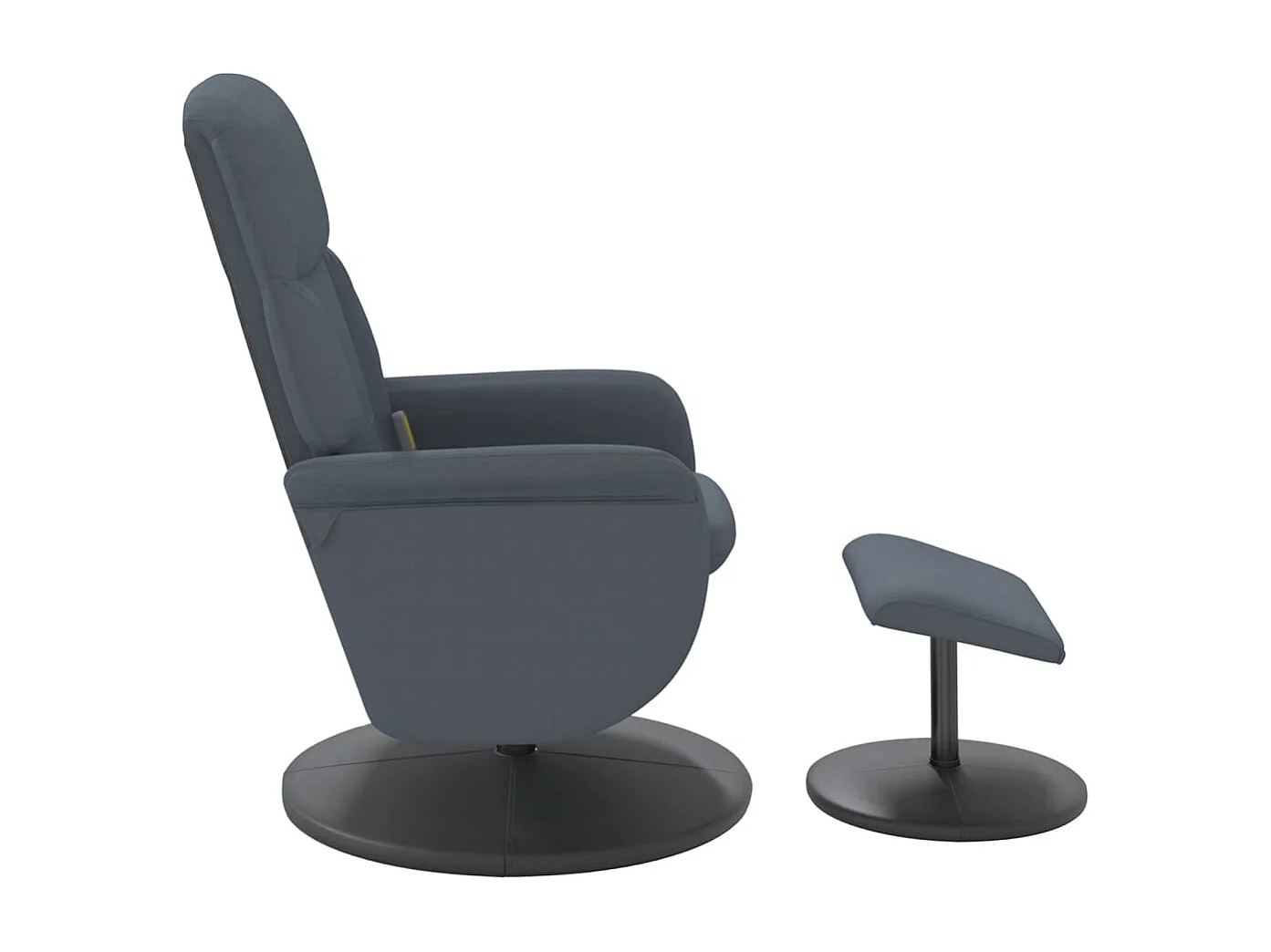 Fauteuil de massage inclinable repose-pied gris foncé velours REO41761