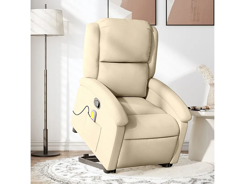Silla de masaje reclinable de pie de tela color crema YOE47737
