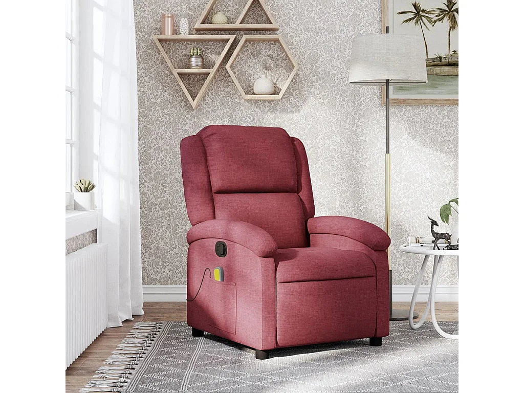Fauteuil de massage inclinable Rouge bordeaux Tissu REO43260
