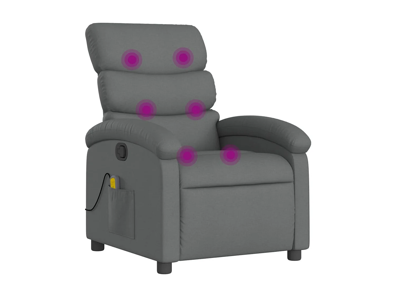 Fauteuil de massage inclinable Gris foncé Tissu REO71023