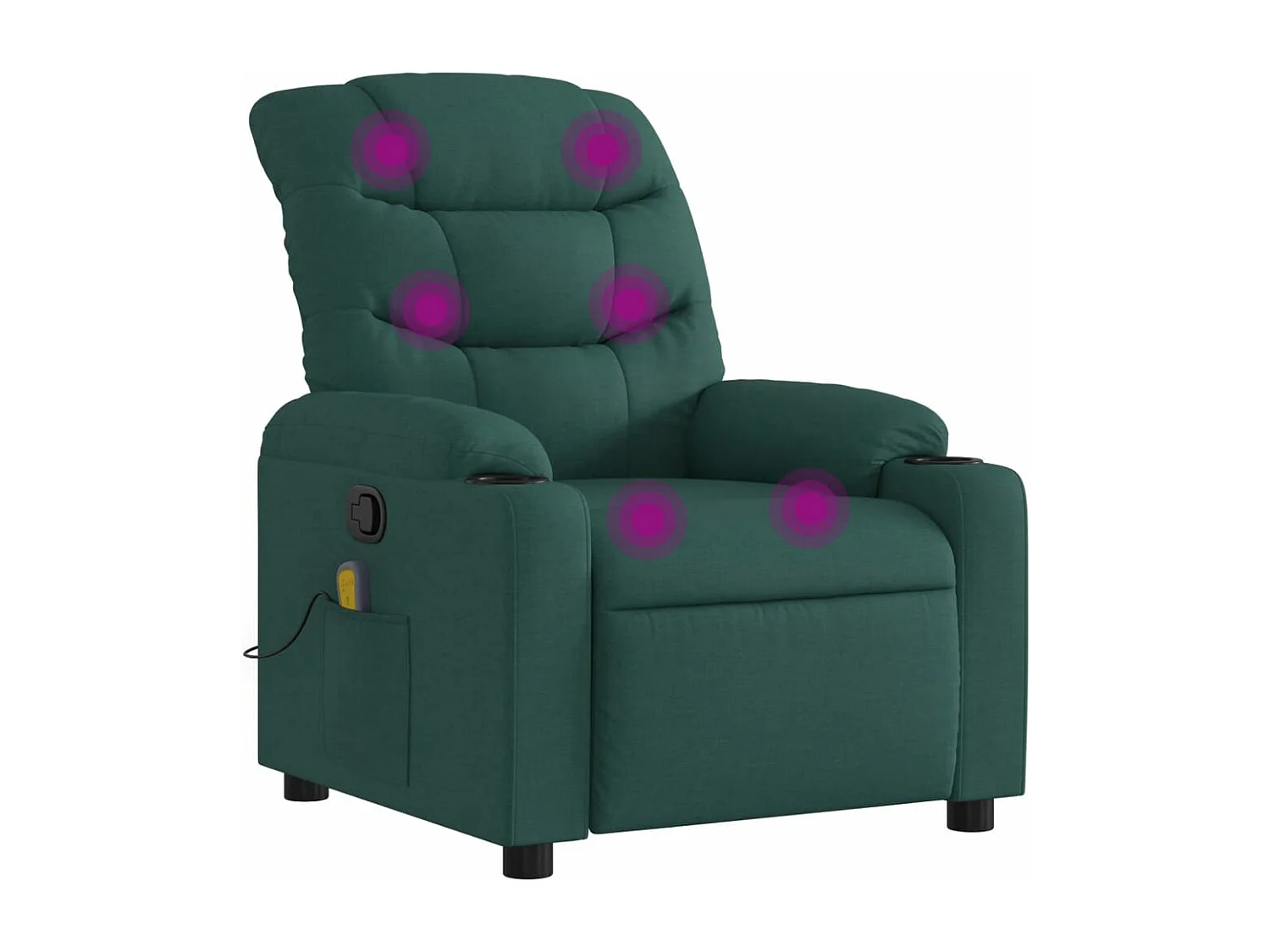 Sillón de masaje reclinable de tela verde oscuro YOE22020