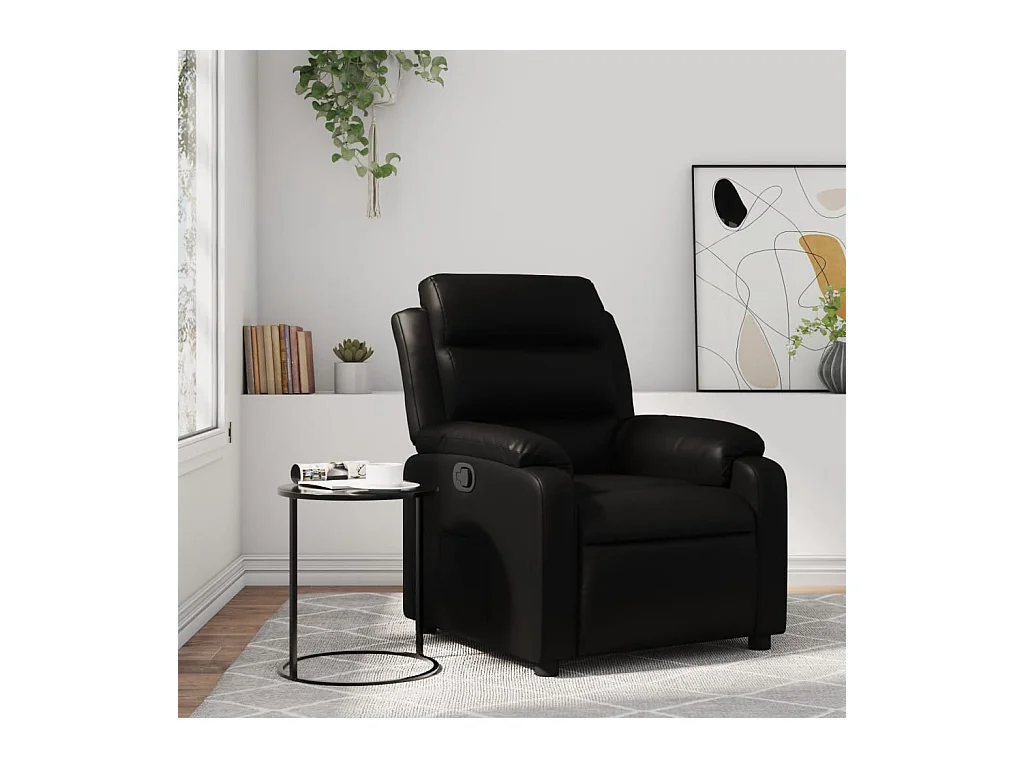 Fauteuil inclinable Noir Similicuir REO48814
