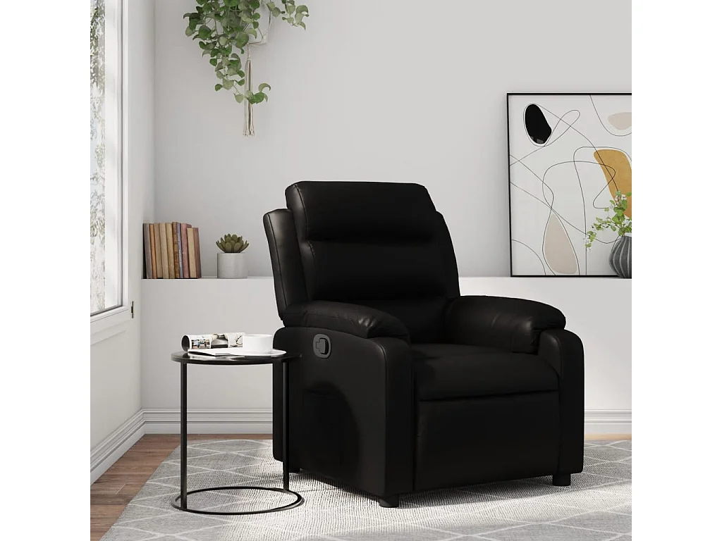 Fauteuil inclinable Noir Similicuir REO48814