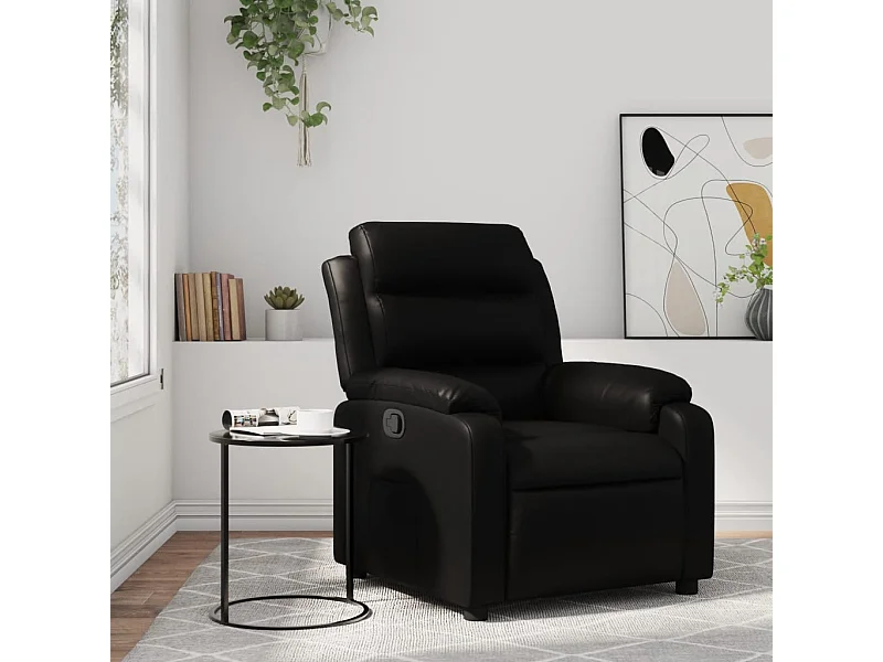 Fauteuil inclinable Noir Similicuir REO48814