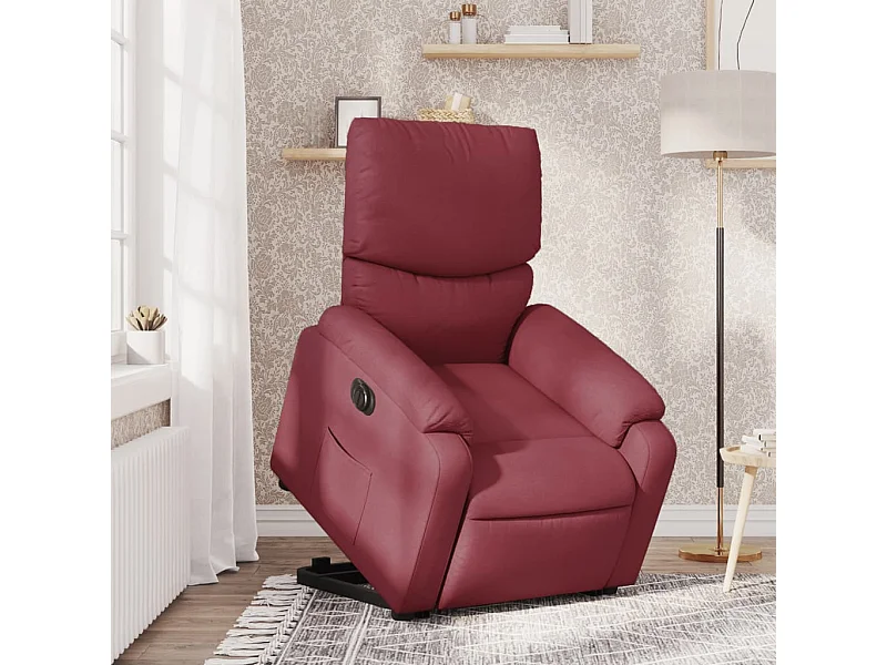 Fauteuil inclinable électrique rouge bordeaux tissu REO38980