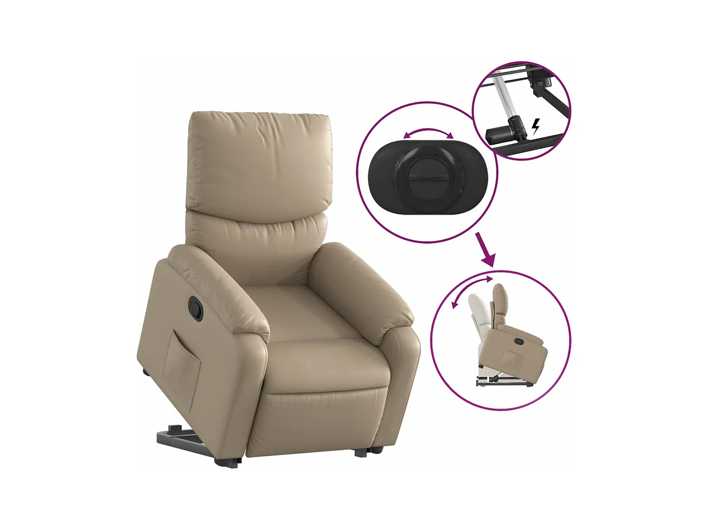 Fauteuil inclinable Cappuccino Similicuir REO35628