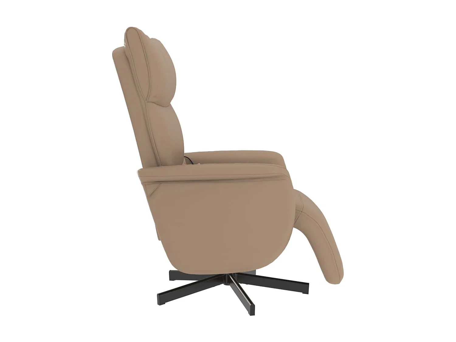 Sillón reclinable masaje reposapiés cuero sintético capuchino YOE98325