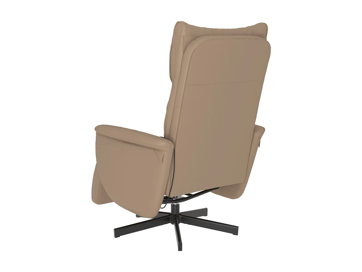 Sillón reclinable masaje reposapiés cuero sintético capuchino YOE98325