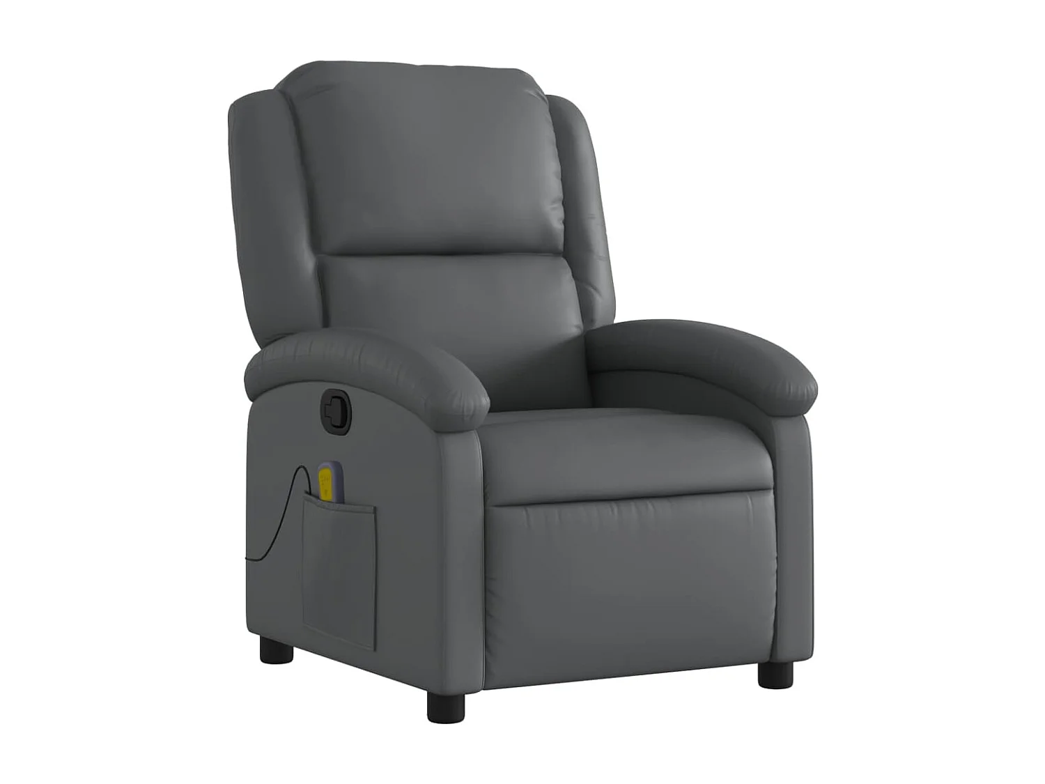 Sillón de masaje reclinable cuero sintético gris YOE45097