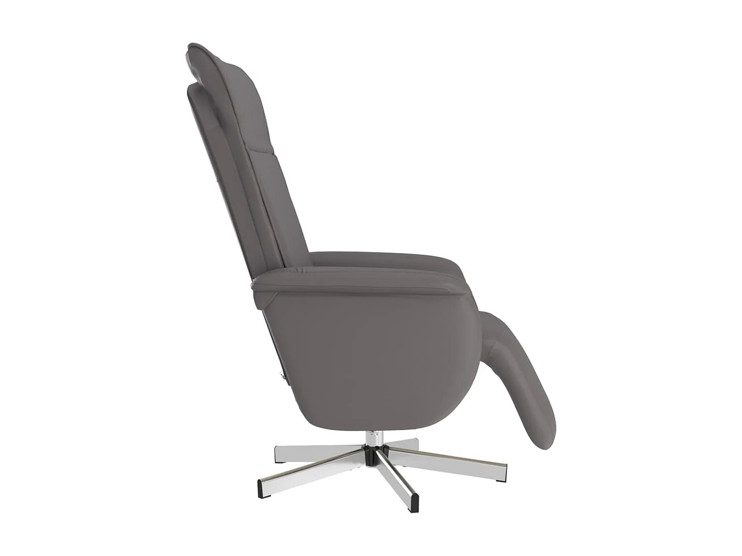 Sillón reclinable de masaje con reposapiés cuero sintético gris YOE91312