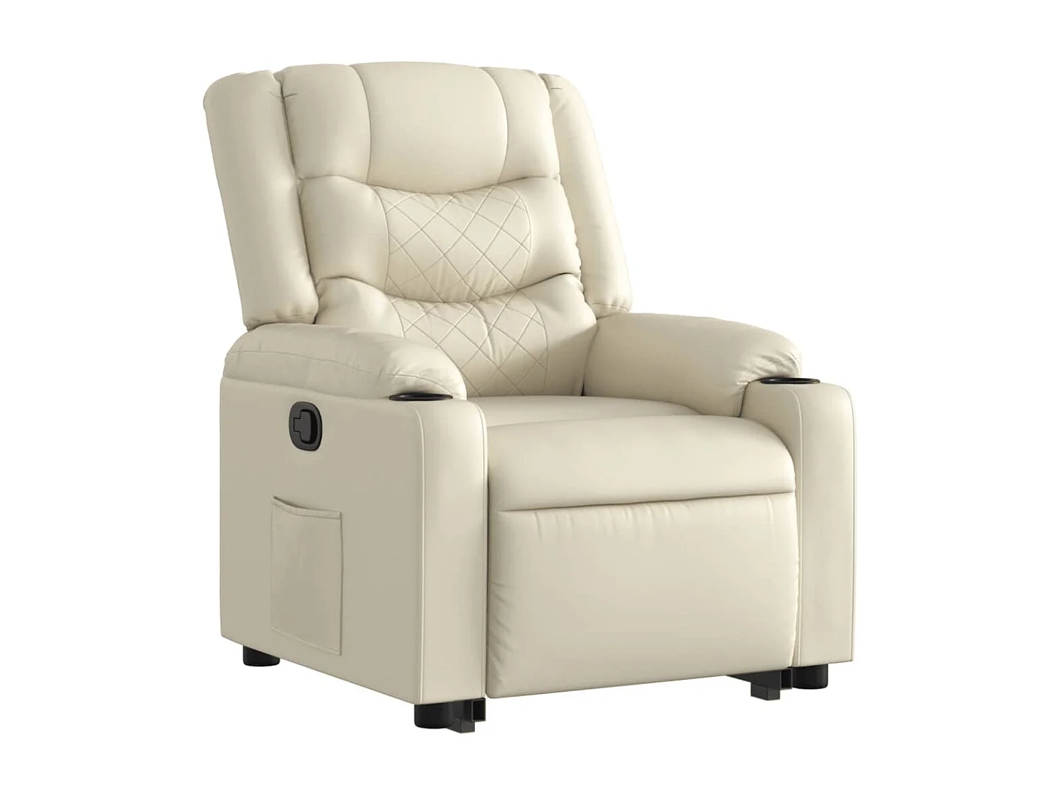 Sillón reclinable elevable cuero artificial color crema YOE51772