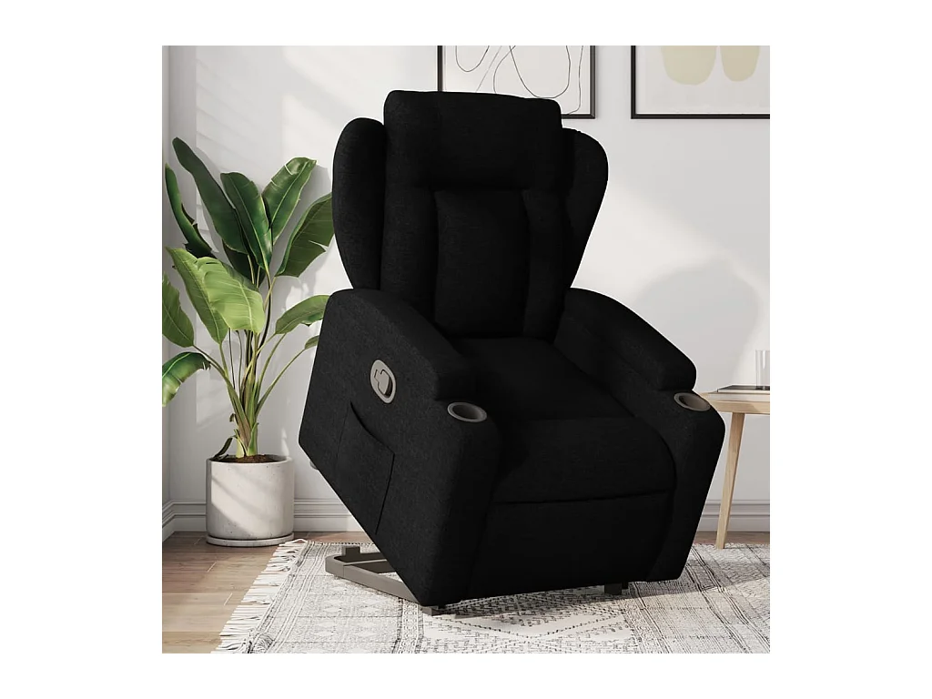 Fauteuil inclinable noir tissu REO26727