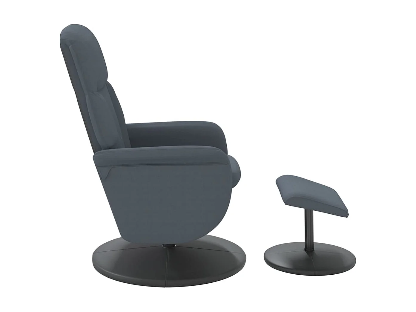 Fauteuil inclinable avec repose-pied gris foncé velours REO78539