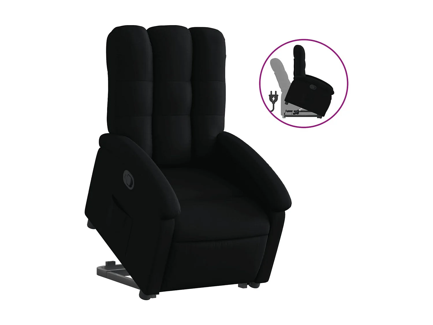 Fauteuil inclinable noir tissu REO39587