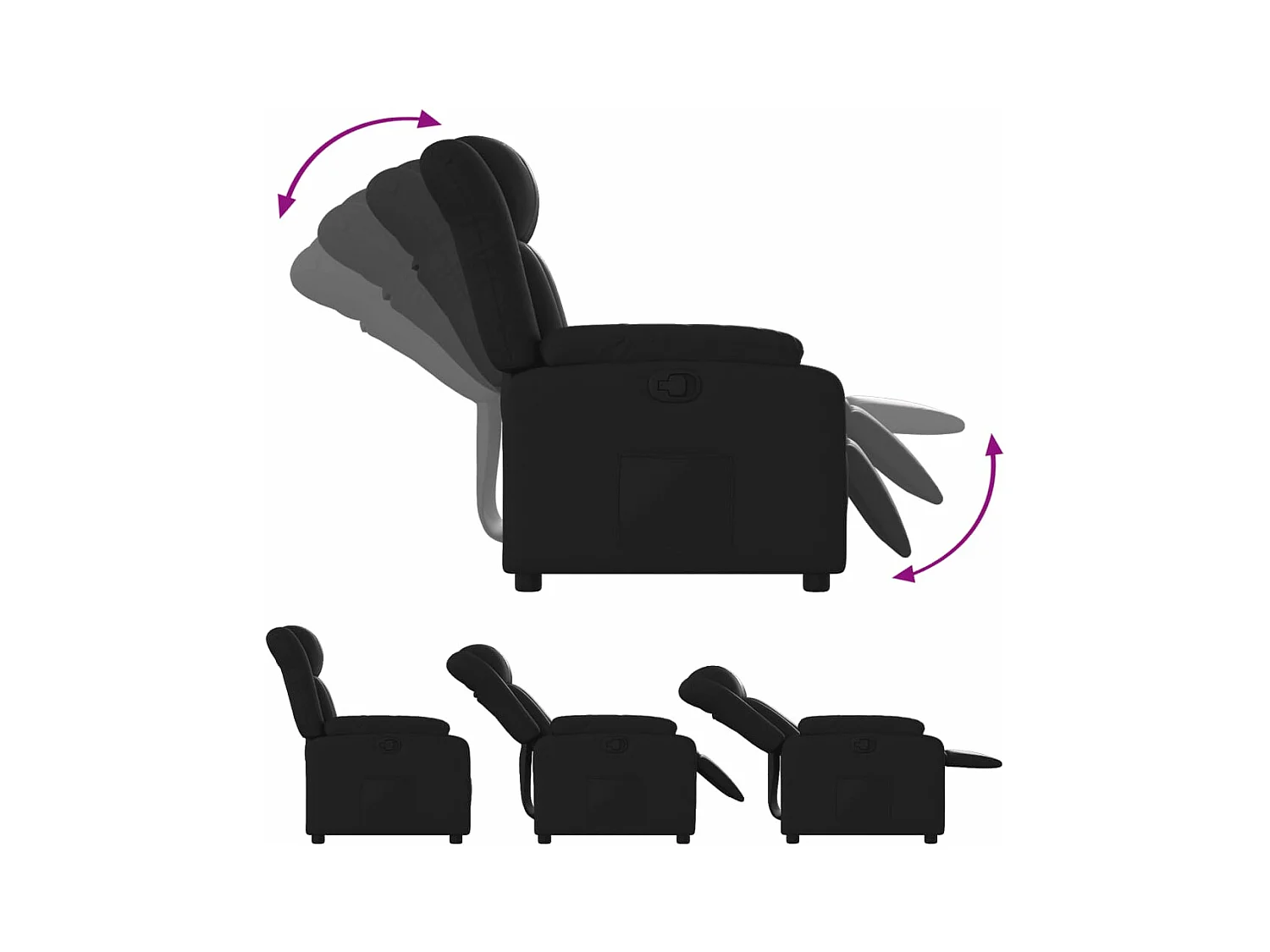 Relaxsessel | Fernsehsessel Schwarz Kunstleder -gkd665604