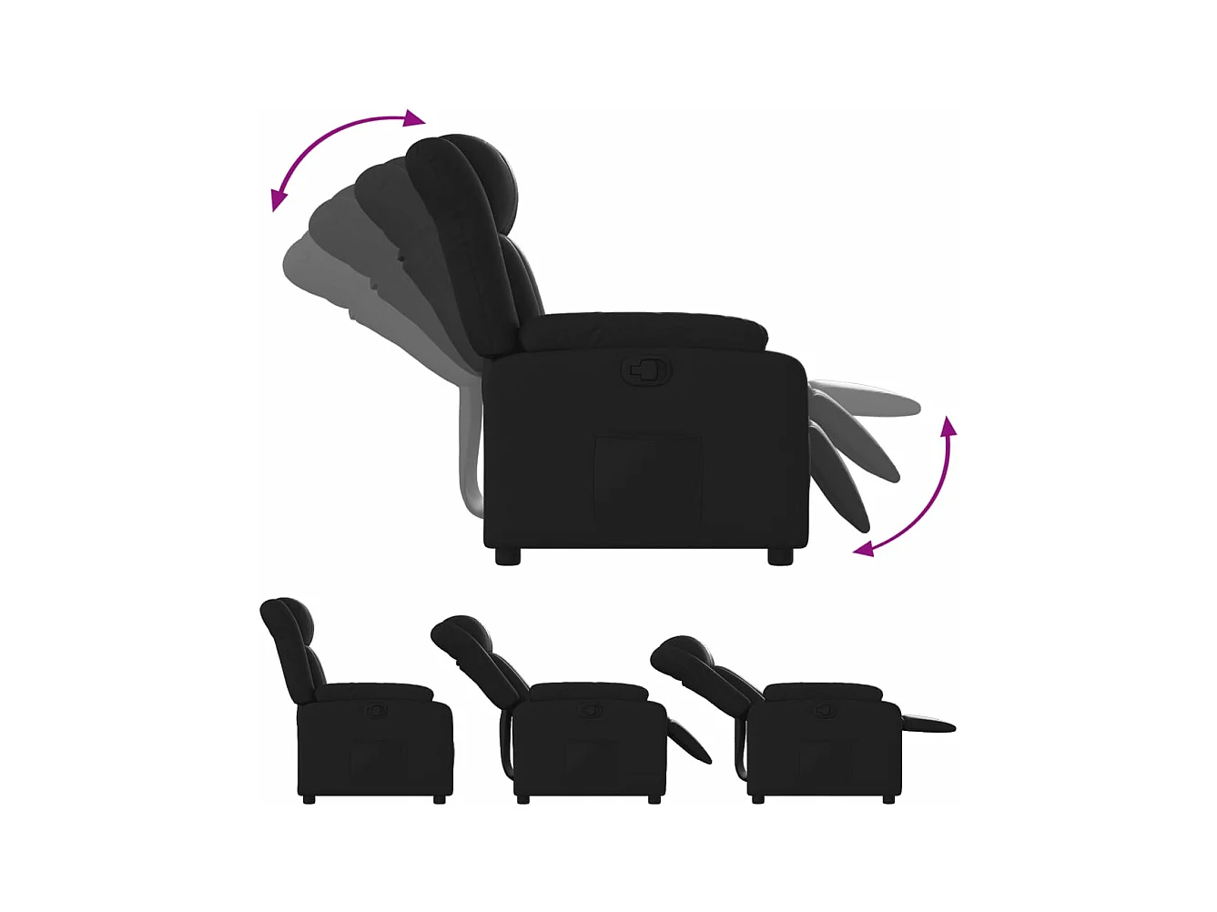 Relaxsessel | Fernsehsessel Schwarz Kunstleder -gkd665604