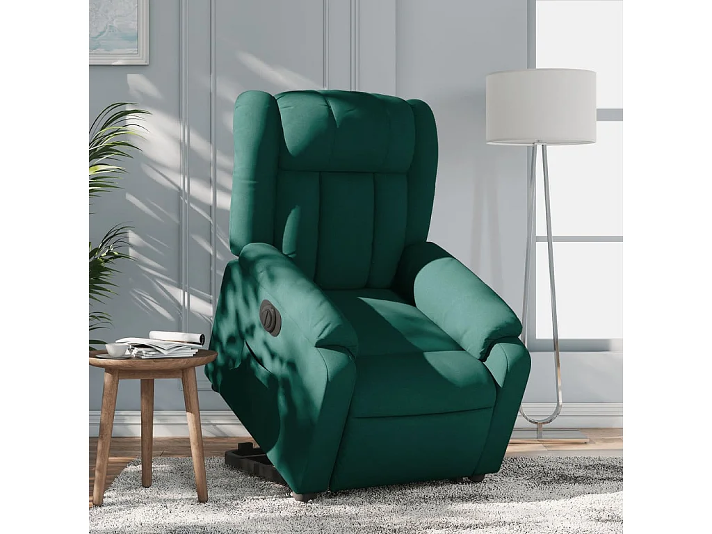 Fauteuil inclinable électrique vert foncé tissu REO35412