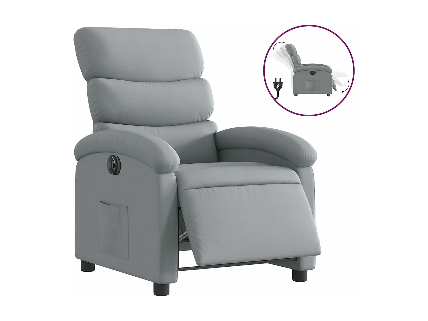 Fauteuil inclinable électrique Gris clair Tissu REO68799