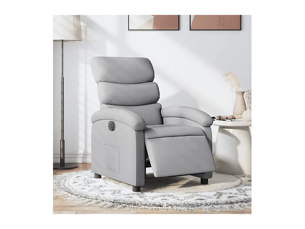 Fauteuil inclinable électrique Gris clair Tissu REO68799