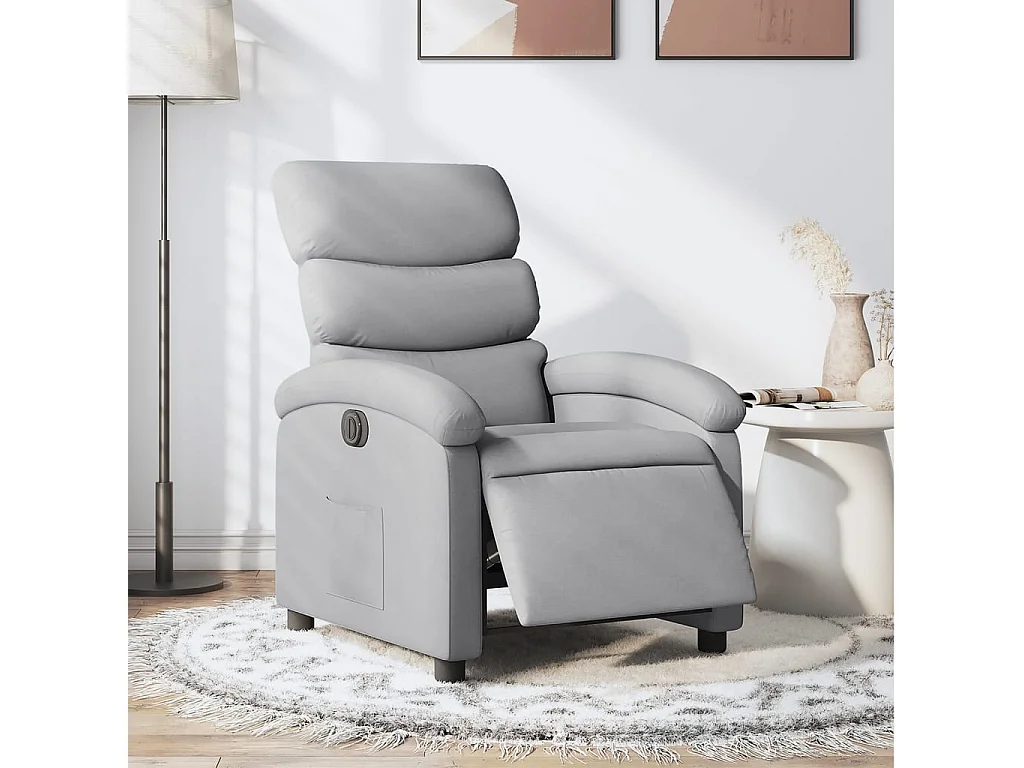 Sillón reclinable eléctrico tela gris claro YOE18279
