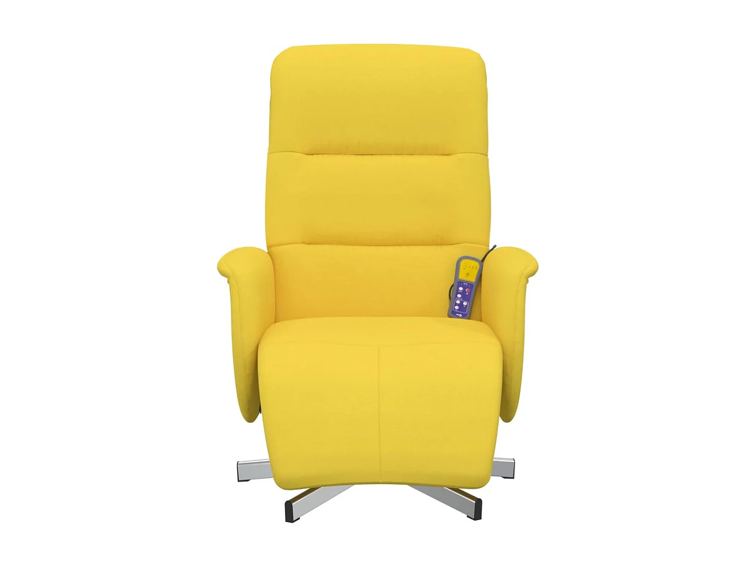 Fauteuil inclinable de massage repose-pieds jaune clair tissu REO31652