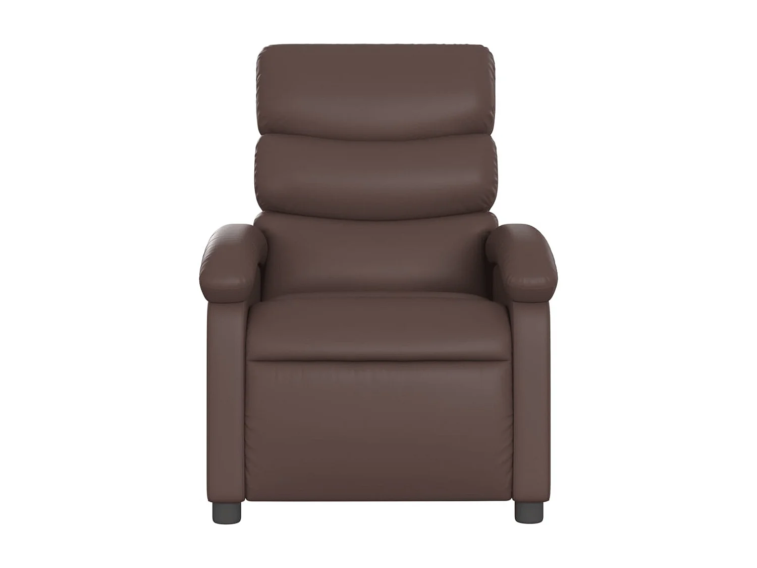Sillón de masaje reclinable cuero sintético marrón YOE44054
