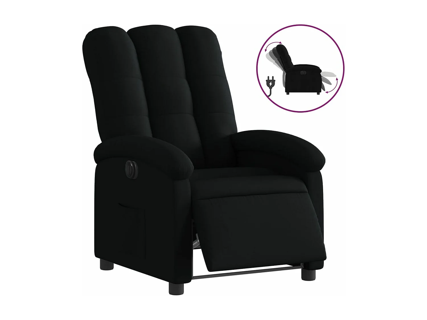 Fauteuil inclinable électrique Noir Tissu REO57790