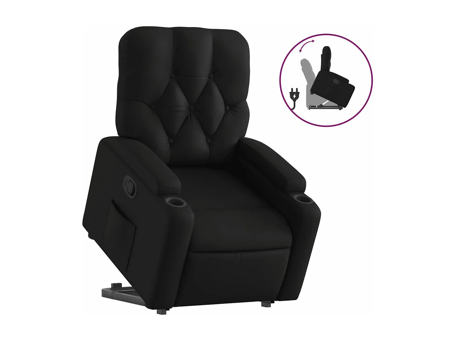 Fauteuil inclinable Noir Similicuir REO81015