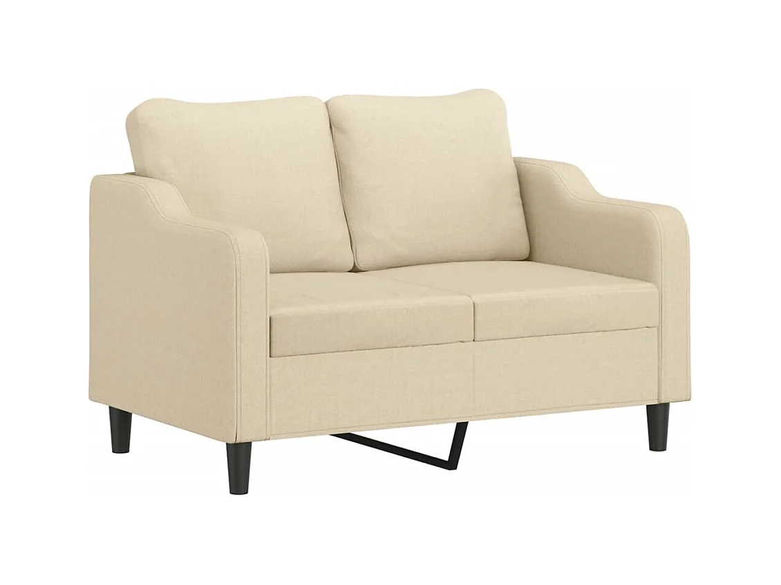 Canapé 2 places avec oreillers décoratifs crème 120 cm tissu REO99196