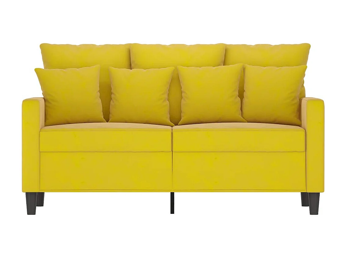 Sofá de 2 plazas terciopelo amarillo 120 cm PWFG22400